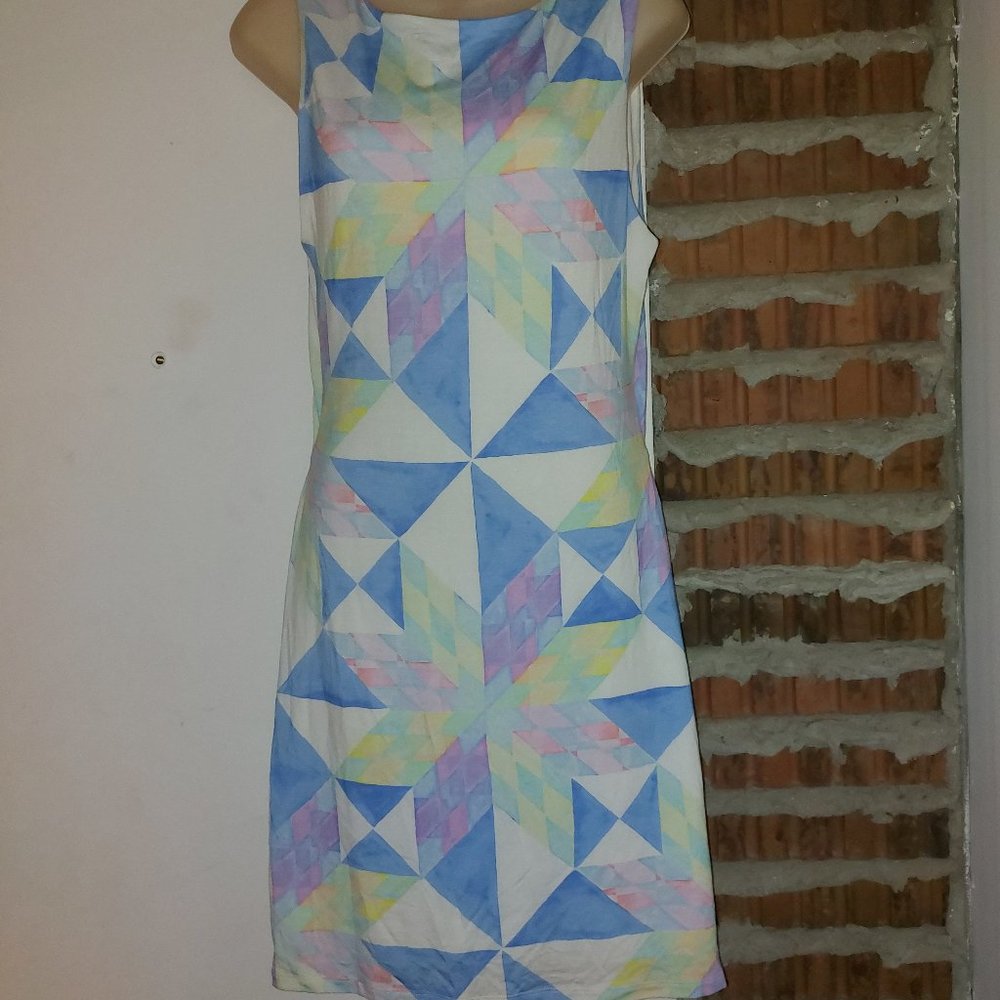 Mara Hoffman Swim Fractals Cut Out Back Mini Dress Cover Up Sz L